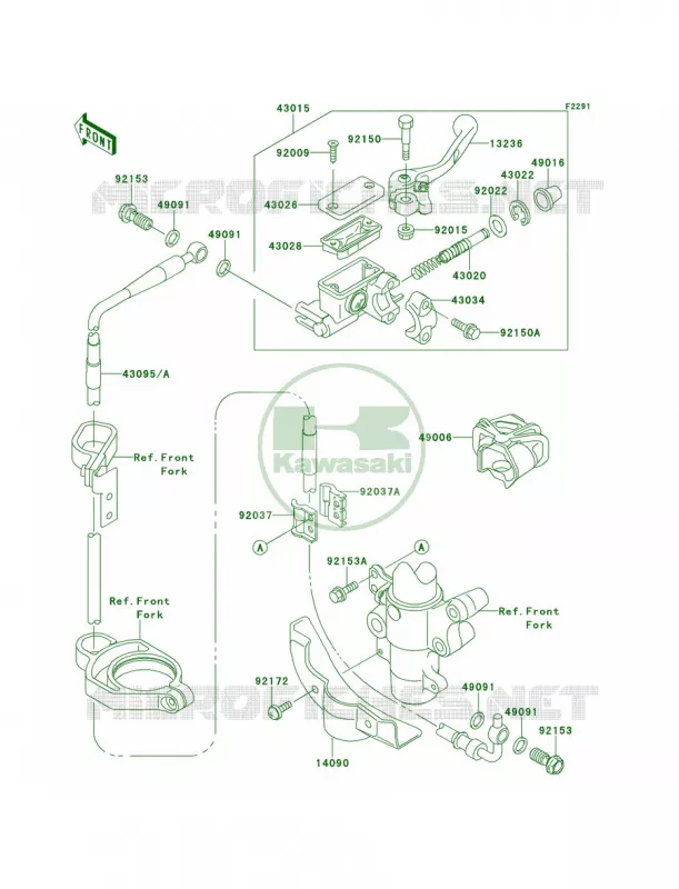 Front Master Cylinder Kawasaki MOTOS 85 2010 KX85  KX85AAF