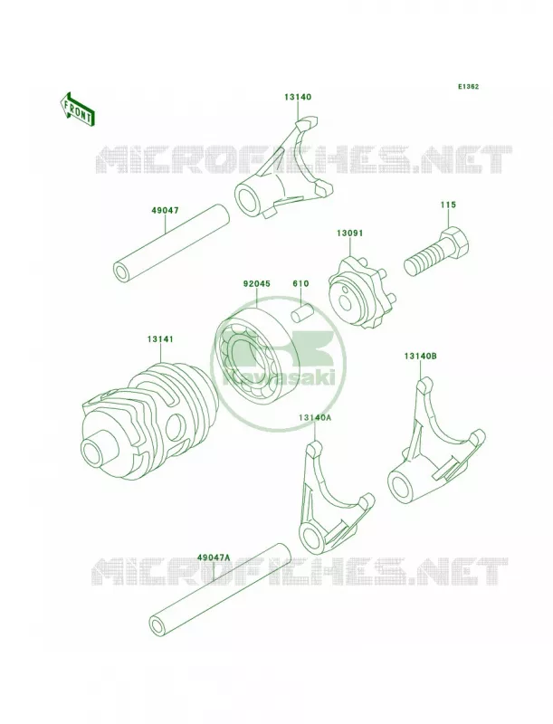 Gear Change DrumShift Forks Kawasaki MOTOS 85 2010 KX85  KX85AAF
