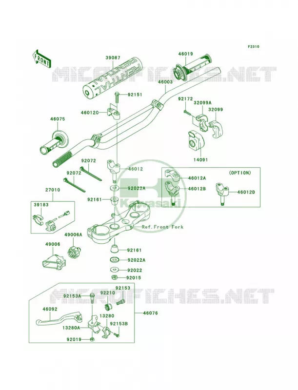 Handlebar Kawasaki MOTOS 450 2010 KX450F  KX450EAF