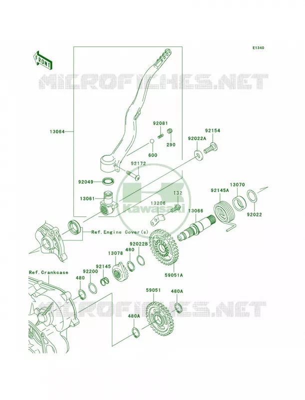 Kickstarter Mechanism Kawasaki MOTOS 450 2010 KX450F  KX450EAF