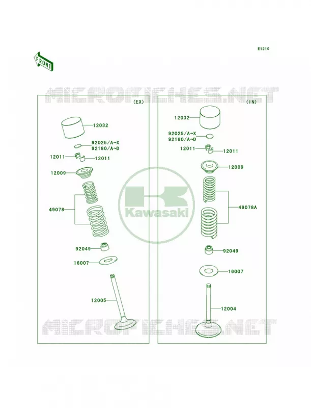 Valves Kawasaki MOTOS 450 2010 KX450F  KX450EAF