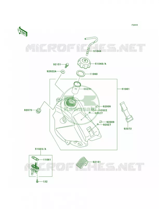 Fuel Tank Kawasaki MOTOS 65 2009 KX65   KX65A9F