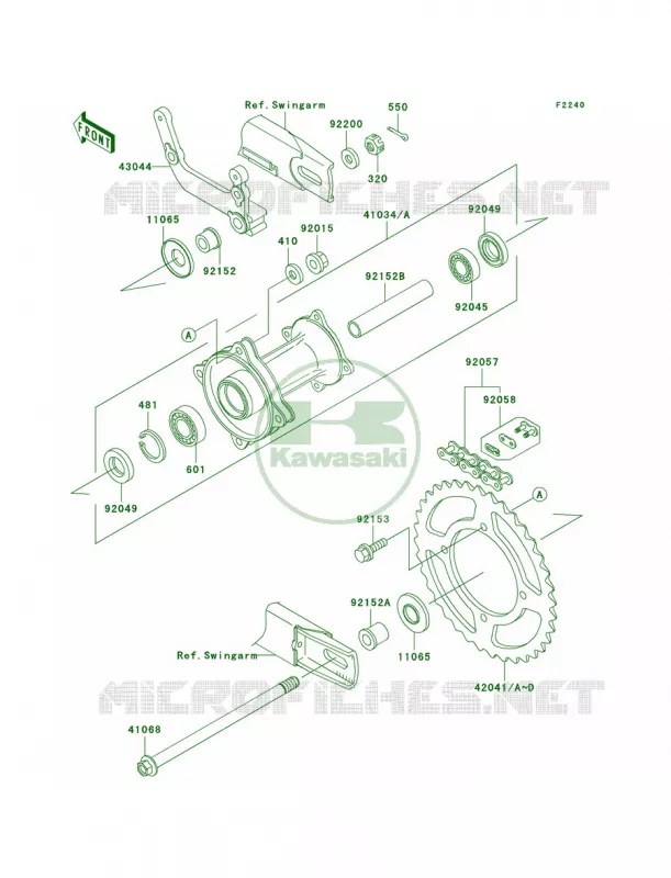 Rear Hub Kawasaki MOTOS 65 2009 KX65   KX65A9F