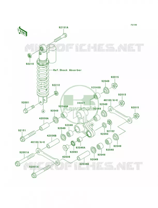 Rear Suspension Kawasaki MOTOS 65 2009 KX65   KX65A9F