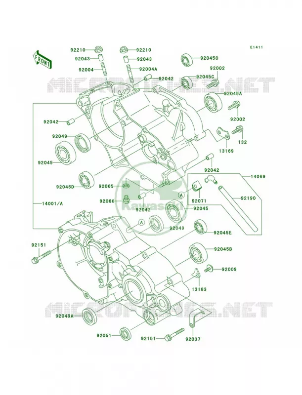 Crankcase Kawasaki MOTOS 100 2009 KX100  KX100D9F