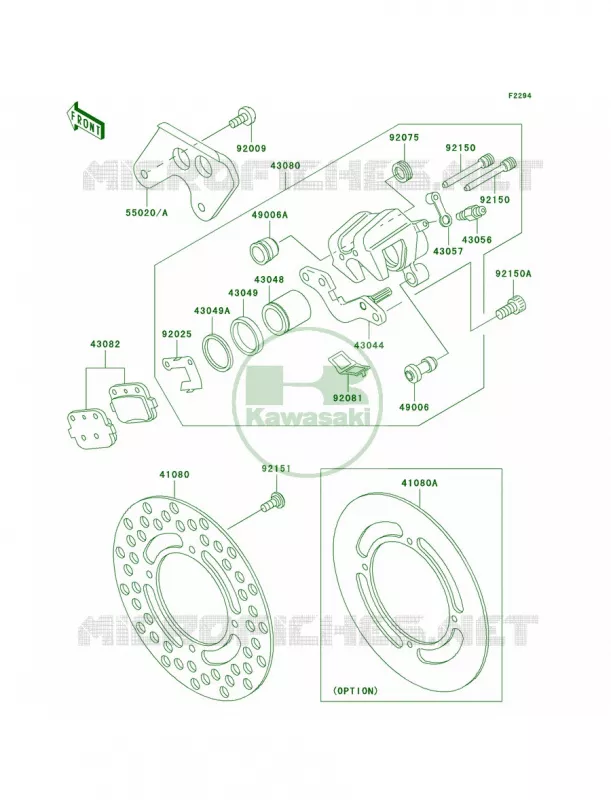 Rear Brake Kawasaki MOTOS 100 2009 KX100  KX100D9F