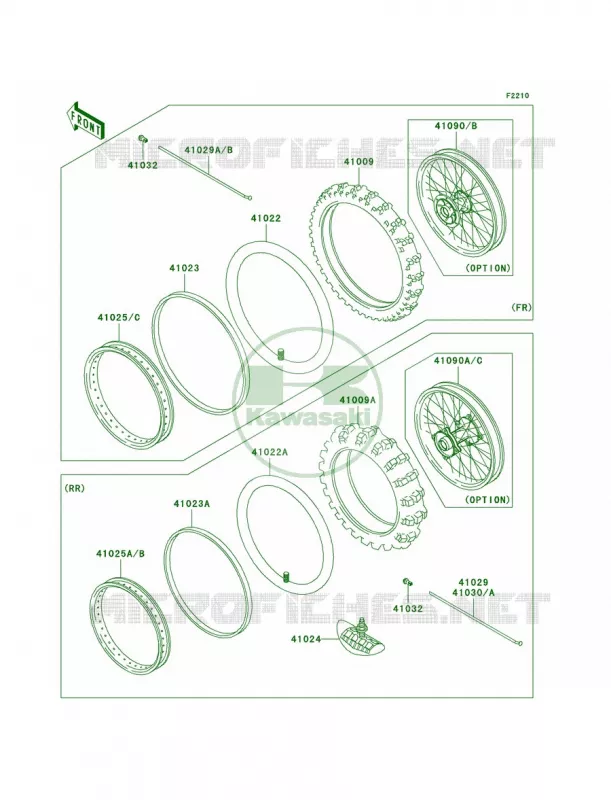 WheelsTires Kawasaki MOTOS 100 2009 KX100  KX100D9F