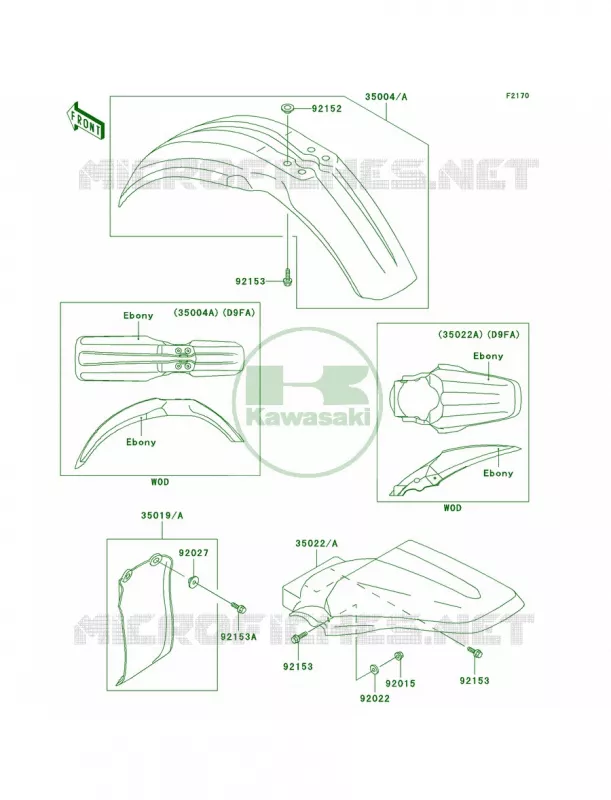 Fenders Kawasaki MOTOS 100 2009 KX100 Monster Energy  KX100D9FA