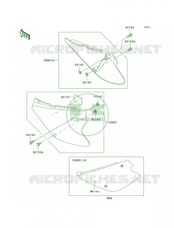 Side Covers Kawasaki MOTOS 100 2009 KX100 Monster Energy  KX100D9FA
