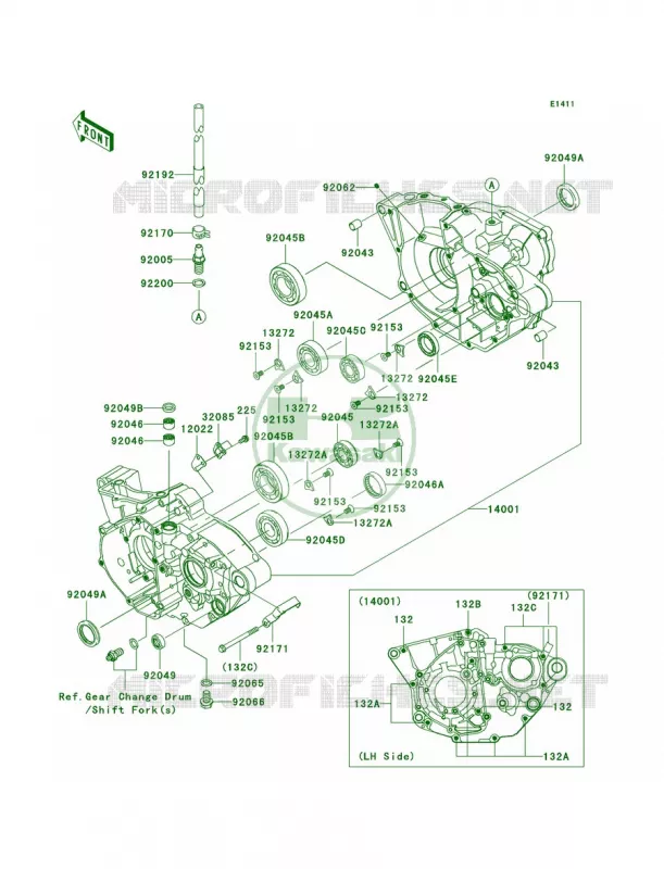 Crankcase Kawasaki MOTOS 250 2009 KX250F  KX250W9F