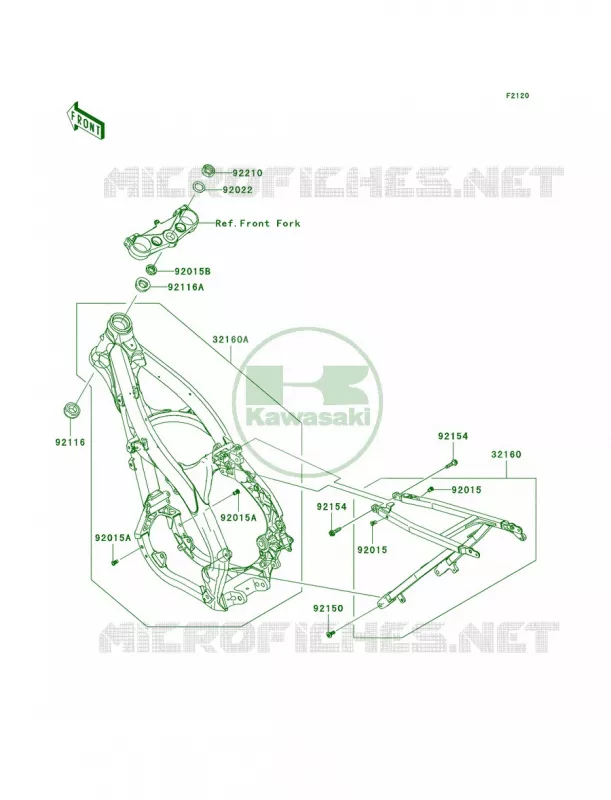 Frame Kawasaki MOTOS 250 2009 KX250F  KX250W9F