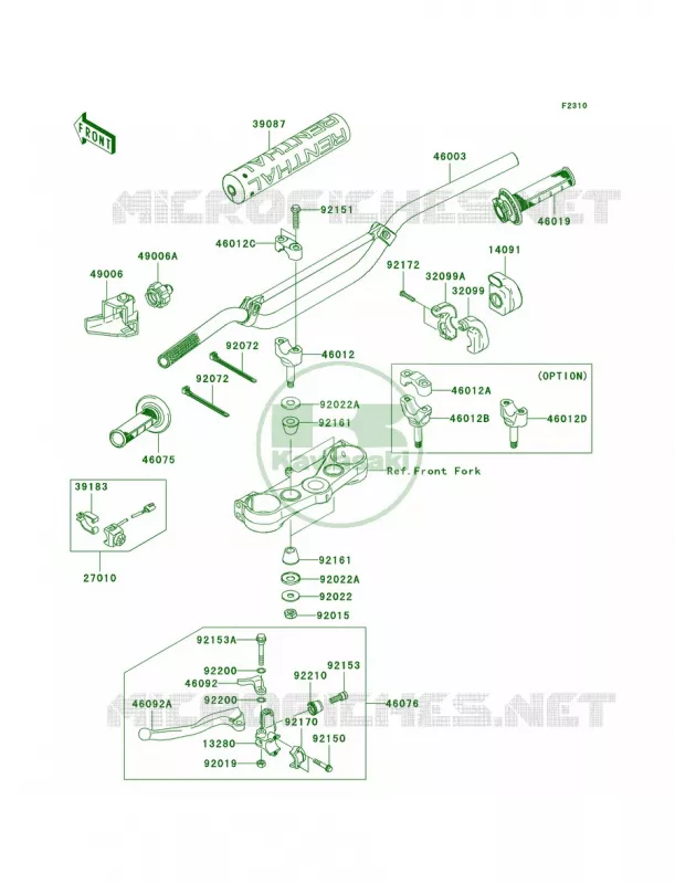 Handlebar Kawasaki MOTOS 250 2009 KX250F  KX250W9F
