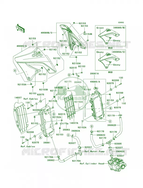 Radiator Kawasaki MOTOS 250 2009 KX250F  KX250W9F