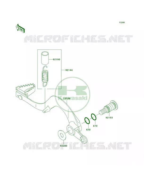 Brake Pedal Kawasaki MOTOS 450 2009 KX450F  KX450E9F