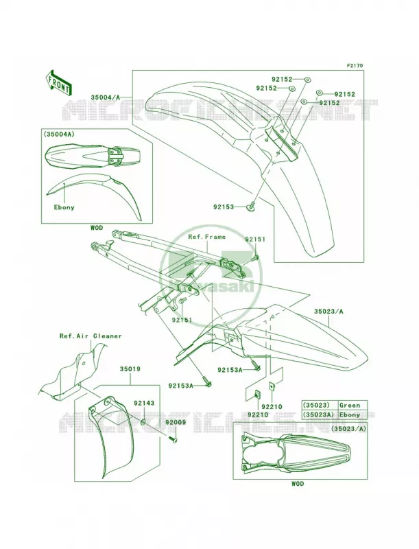Fenders Kawasaki MOTOS 450 2009 KX450F  KX450E9F