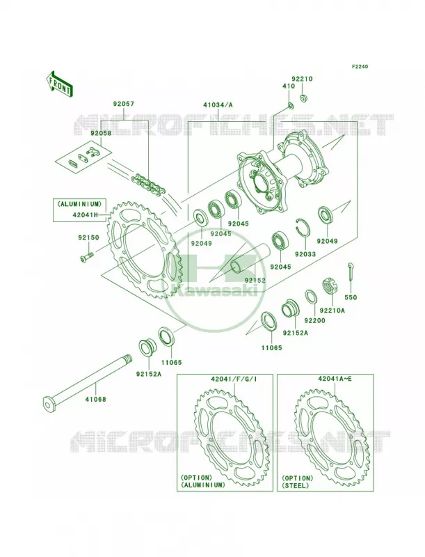Rear Hub Kawasaki MOTOS 450 2009 KX450F  KX450E9F