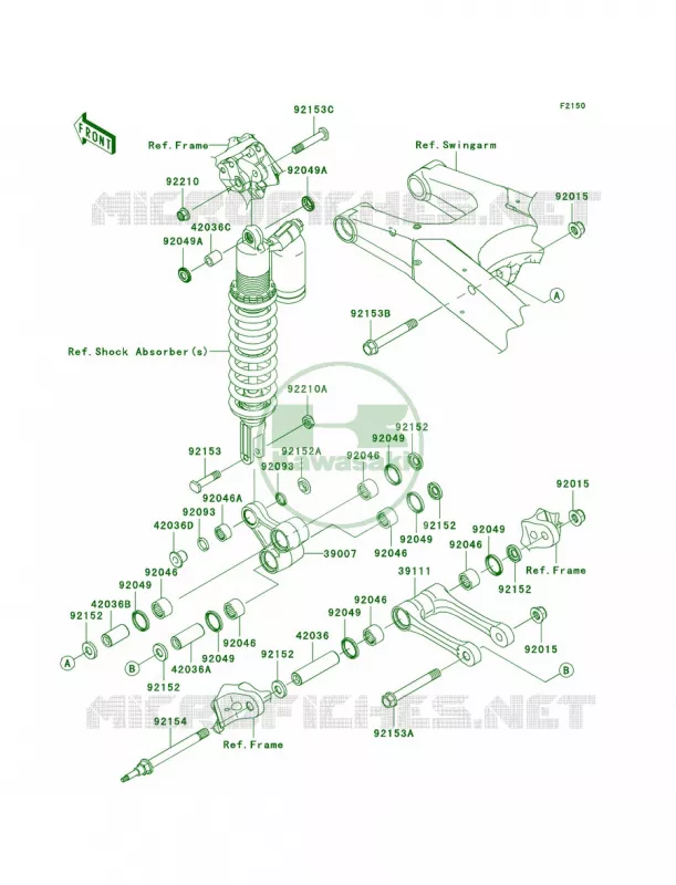 Rear Suspension Kawasaki MOTOS 450 2009 KX450F  KX450E9F