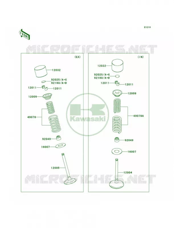Valves Kawasaki MOTOS 450 2009 KX450F  KX450E9F