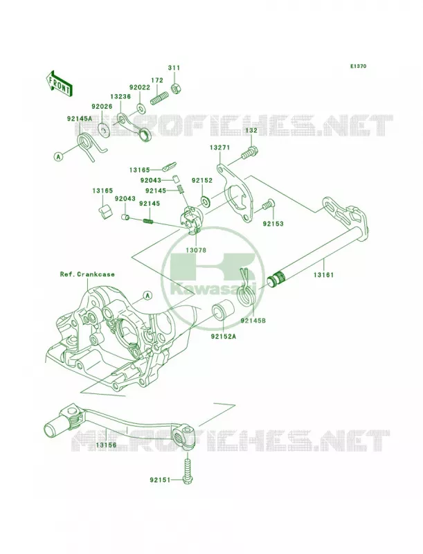 Gear Change Mechanism Kawasaki MOTOS 450 2009 KX450F Monster Energy  KX450E9FA