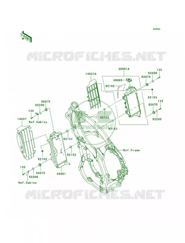 Radiator Kawasaki MOTOS 450 2009 KX450F Monster Energy  KX450E9FA