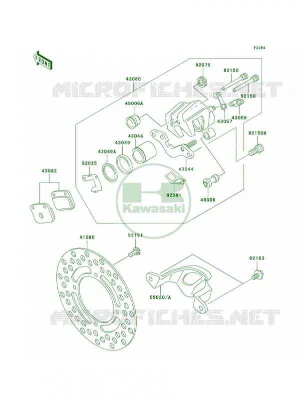 Rear Brake Kawasaki MOTOS 65 2008 KX65   KX65A8F