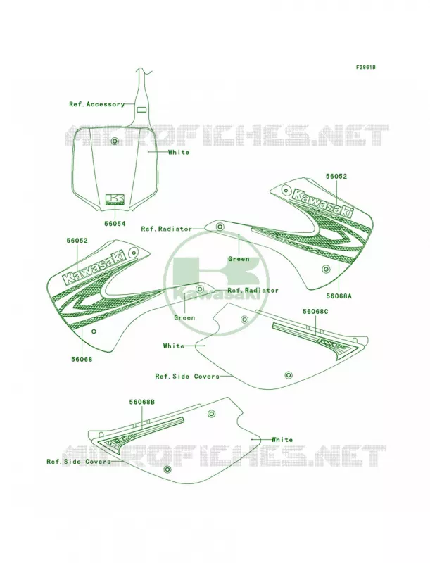 DecalsGreenA8F Kawasaki MOTOS 85 2008 KX85  KX85A8F