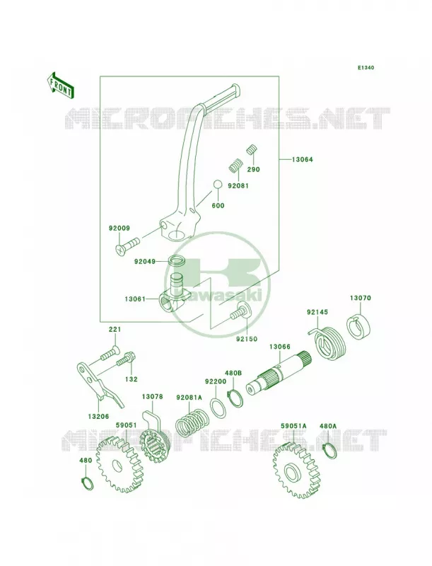 Kickstarter Mechanism Kawasaki MOTOS 85 2008 KX85  KX85A8F