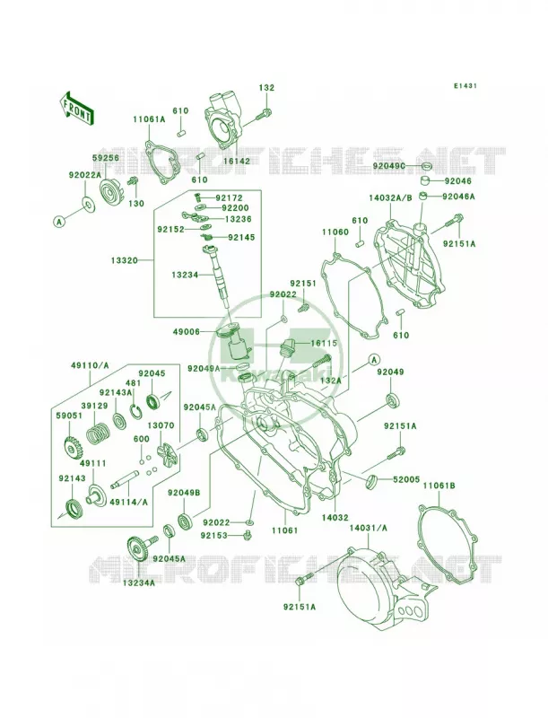 Engine Covers Kawasaki MOTOS 100 2008 KX100  KX100D8F