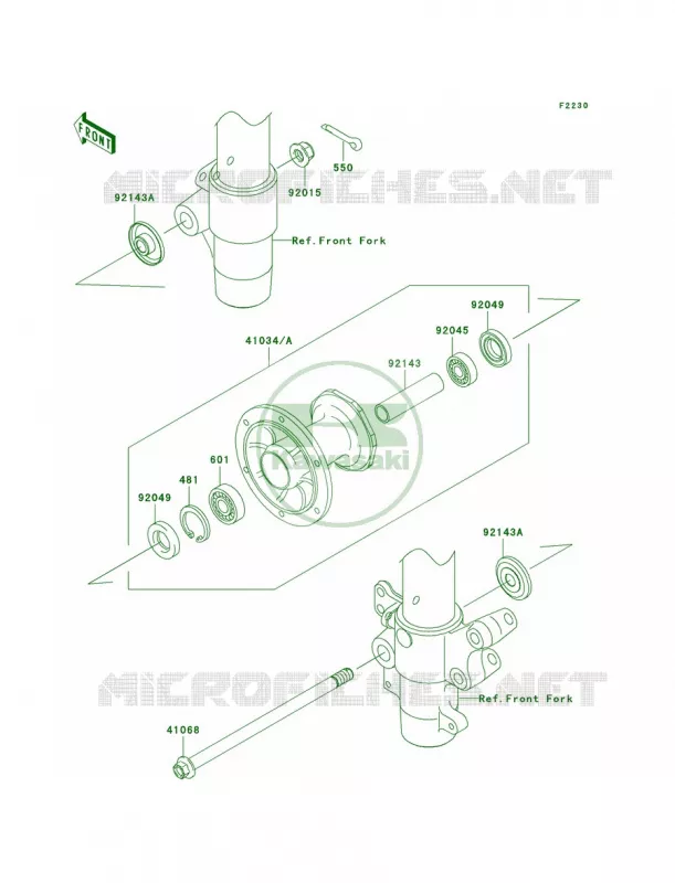 Front Hub Kawasaki MOTOS 100 2008 KX100  KX100D8F