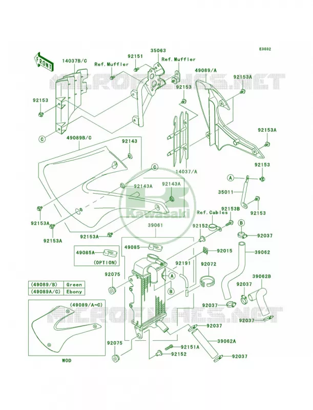 Radiator Kawasaki MOTOS 100 2008 KX100  KX100D8F