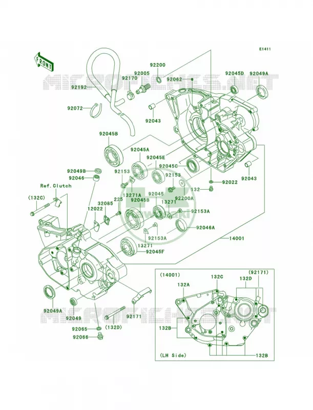 Crankcase Kawasaki MOTOS 250 2008 KX250F  KX250T8F