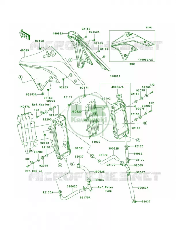 Radiator Kawasaki MOTOS 250 2008 KX250F  KX250T8F