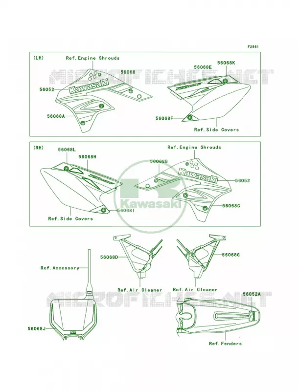 Decals Kawasaki MOTOS 450 2008 KX450F  KX450D8F