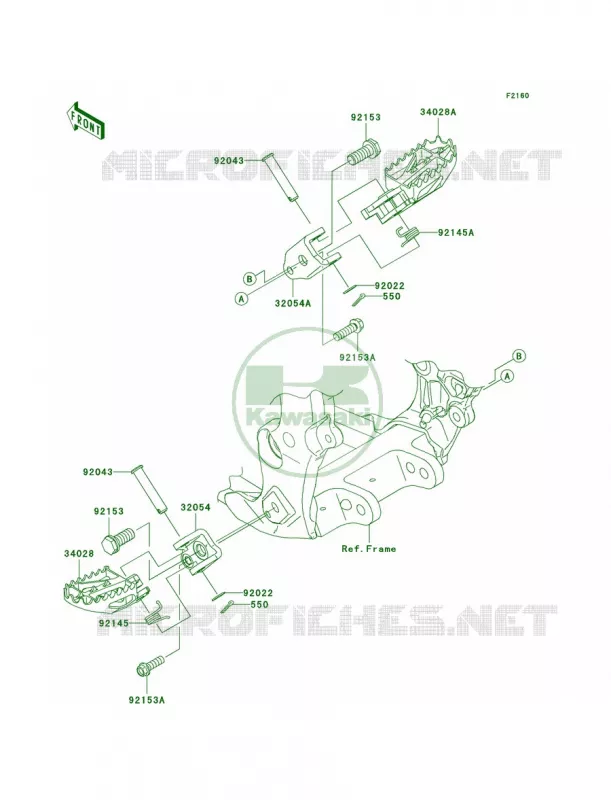 Footrests Kawasaki MOTOS 450 2008 KX450F  KX450D8F