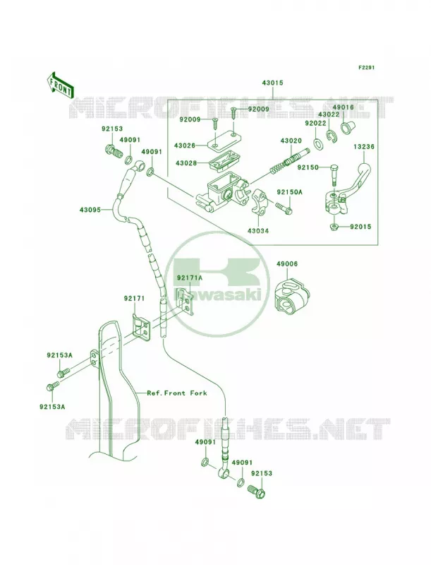 Front Master Cylinder Kawasaki MOTOS 450 2008 KX450F  KX450D8F