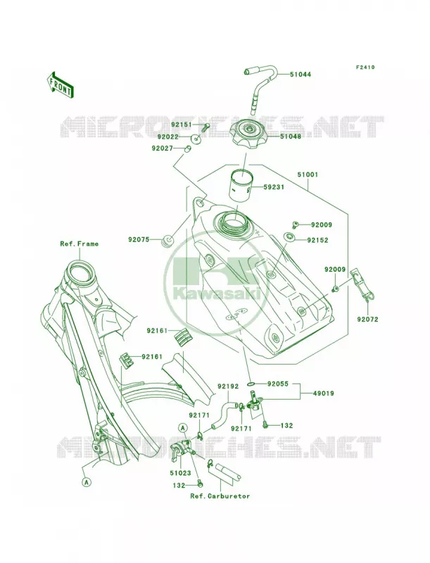 Fuel Tank Kawasaki MOTOS 450 2008 KX450F  KX450D8F