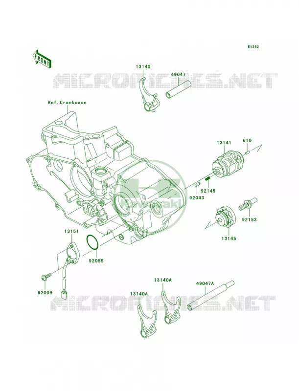 Gear Change DrumShift Forks Kawasaki MOTOS 450 2008 KX450F  KX450D8F