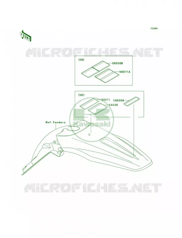 Labels Kawasaki MOTOS 450 2008 KX450F  KX450D8F