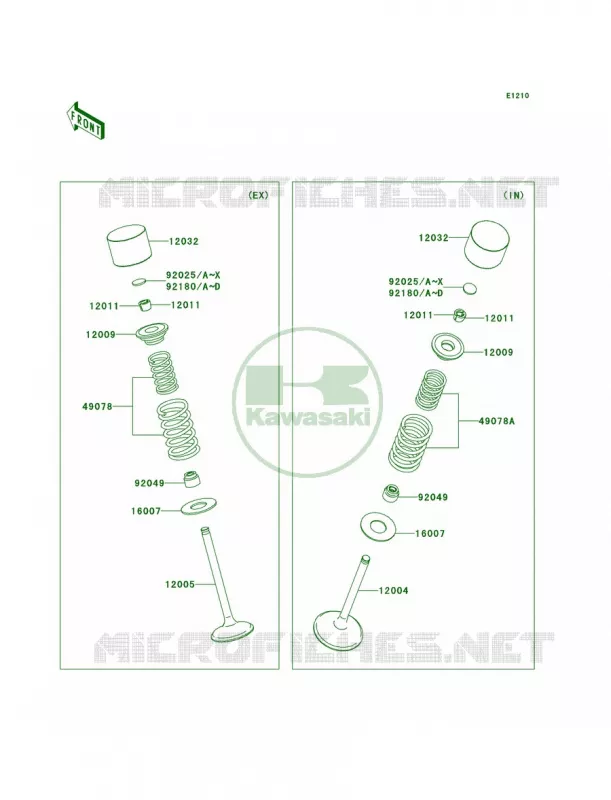 Valves Kawasaki MOTOS 450 2008 KX450F  KX450D8F