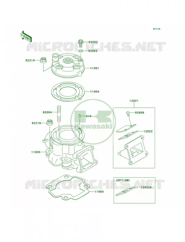 Cylinder HeadCylinder Kawasaki MOTOS 65 2010 KX65   KX65AAF