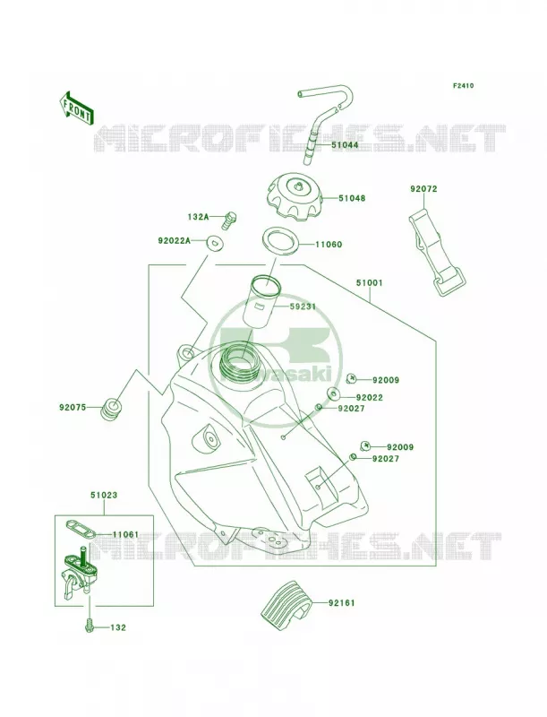 Fuel Tank Kawasaki MOTOS 65 2010 KX65   KX65AAF