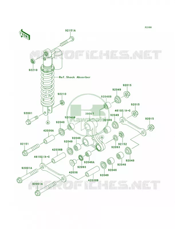 Rear Suspension Kawasaki MOTOS 65 2010 KX65   KX65AAF