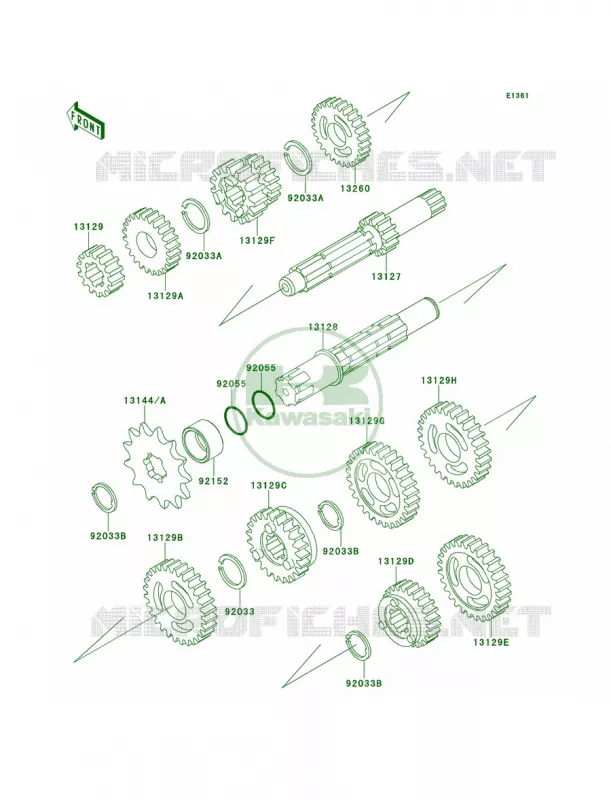 Transmission Kawasaki MOTOS 65 2010 KX65   KX65AAF