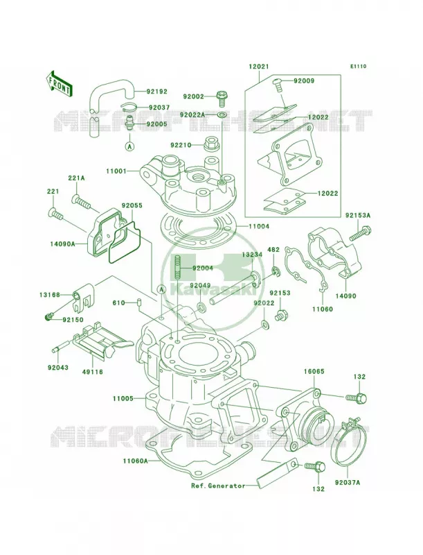 Cylinder HeadCylinder Kawasaki MOTOS 85 2009 KX85  KX85A9F