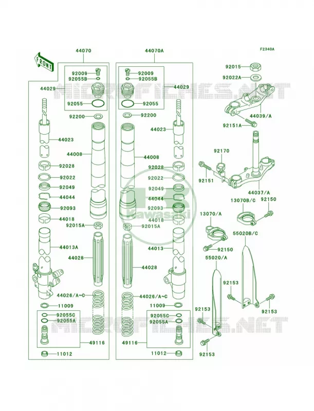 Front ForkA7F-A9FA Kawasaki MOTOS 85 2009 KX85  KX85A9F
