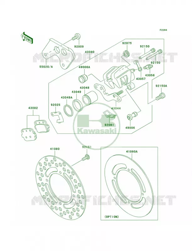 Rear Brake Kawasaki MOTOS 85 2009 KX85  KX85A9F