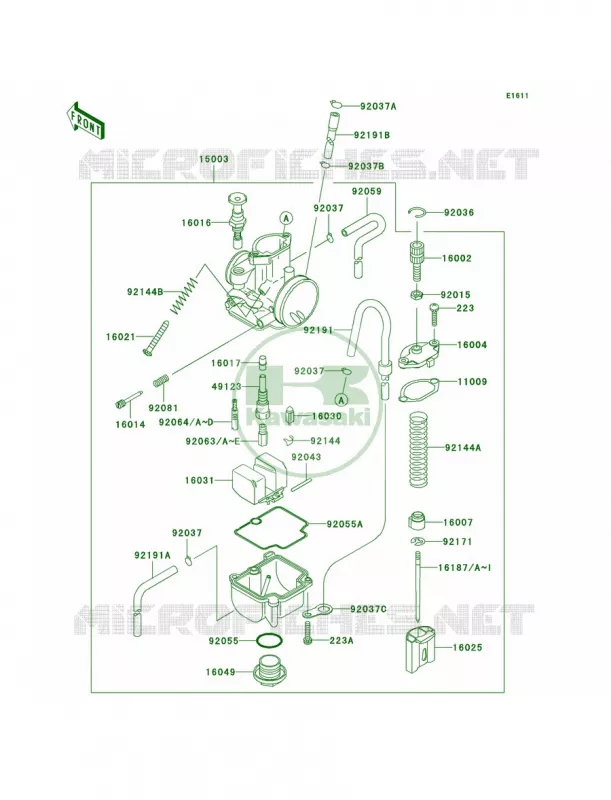 Carburetor Kawasaki MOTOS 85 2009 KX85 Monster Energy  KX85A9FA
