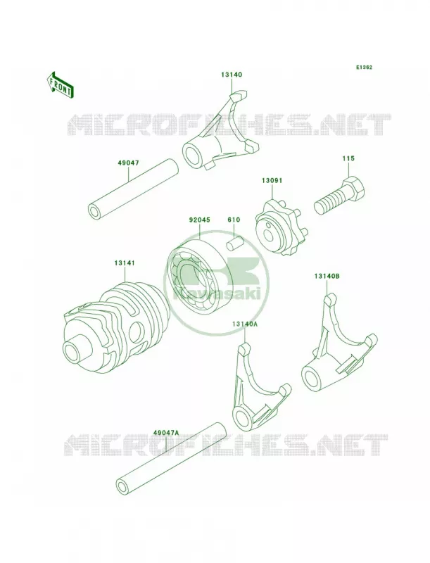 Gear Change DrumShift Forks Kawasaki MOTOS 85 2009 KX85 Monster Energy  KX85A9FA