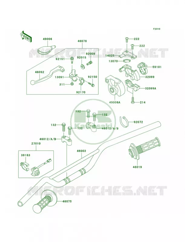 Handlebar Kawasaki MOTOS 85 2009 KX85 Monster Energy  KX85A9FA