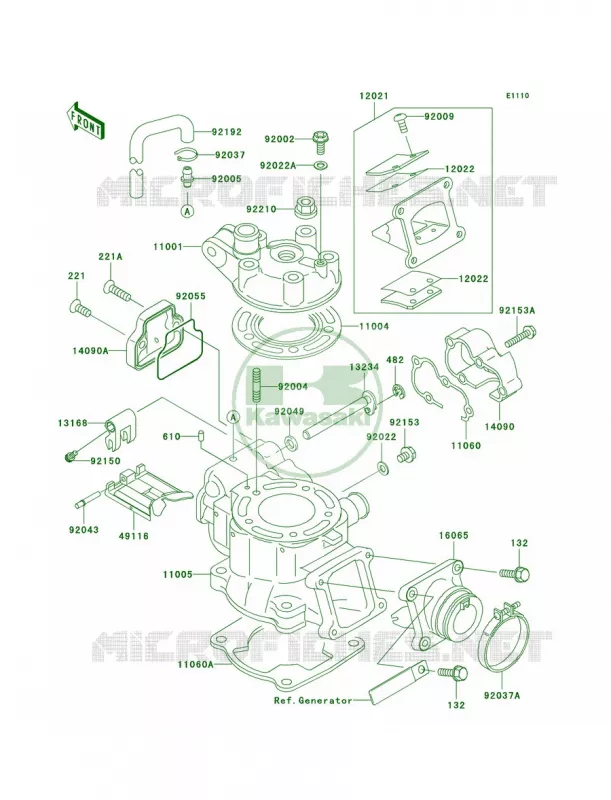 Cylinder HeadCylinder Kawasaki MOTOS 100 2007 KX100  KX100D7F